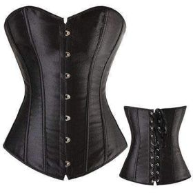 Bustier Lace up Boned Top Corset Waist Shaper (Option: 4XL-Black)